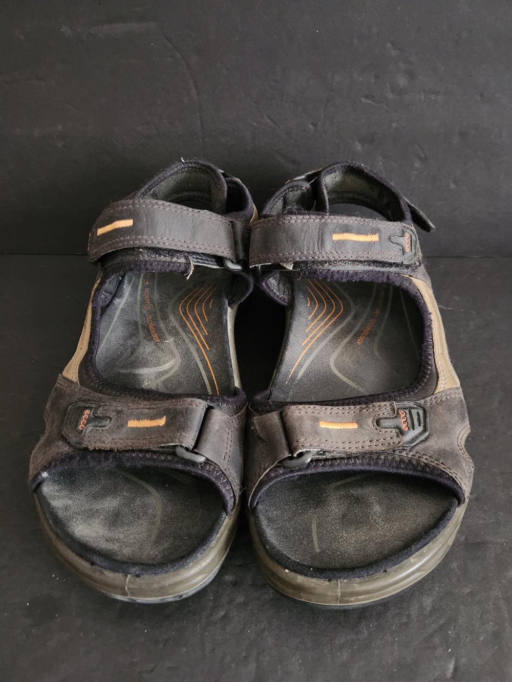 Ecco Sandals Mens Brown Leather Size 43 (US 9)